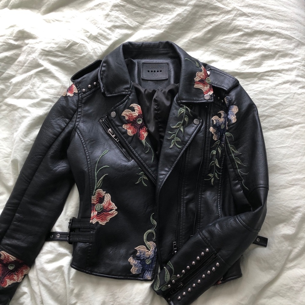 Blank NYV embroidered leather jacket